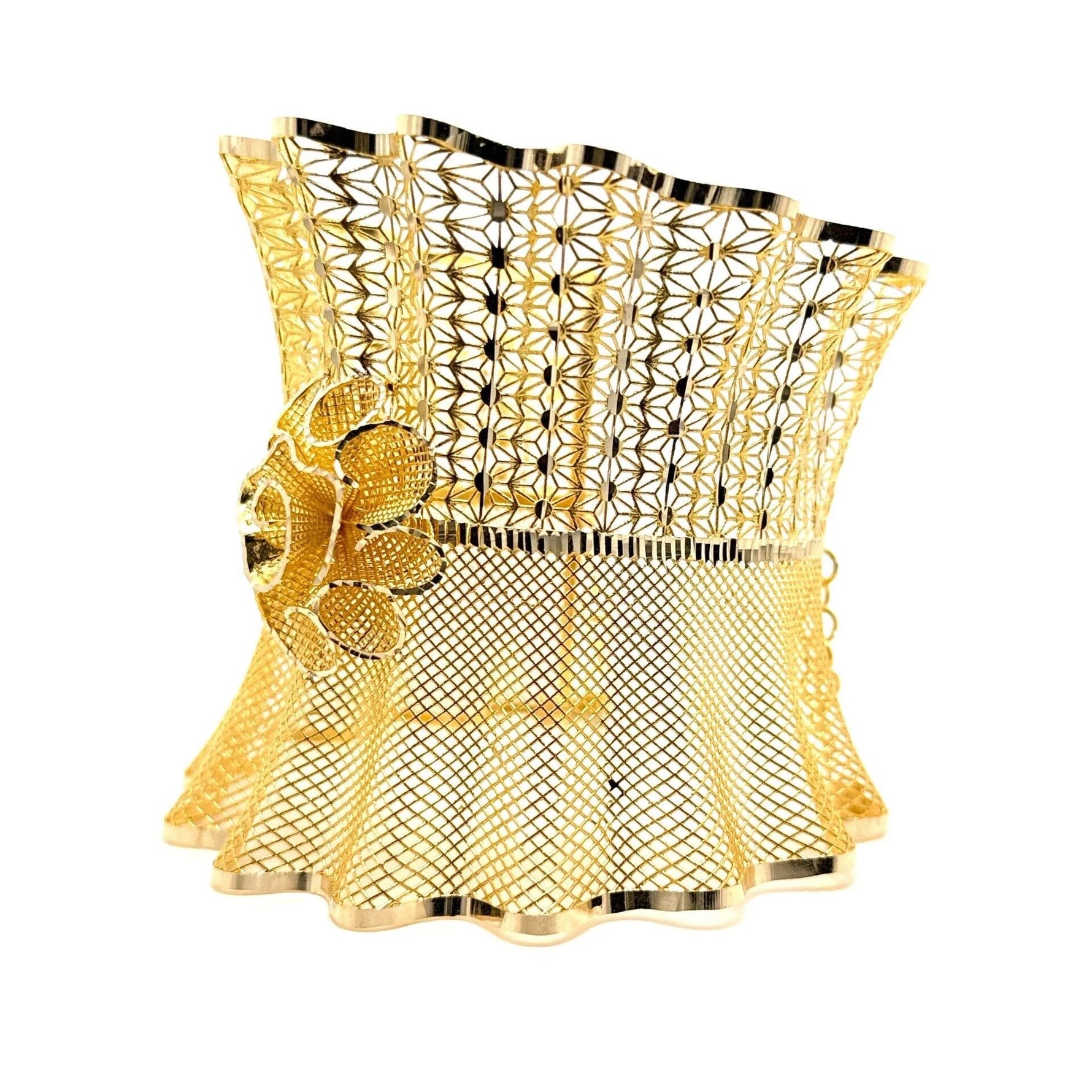 Tül Kelepçe (Gül Motifli) 14 Ayar Altın - Nur Kuyumculuk