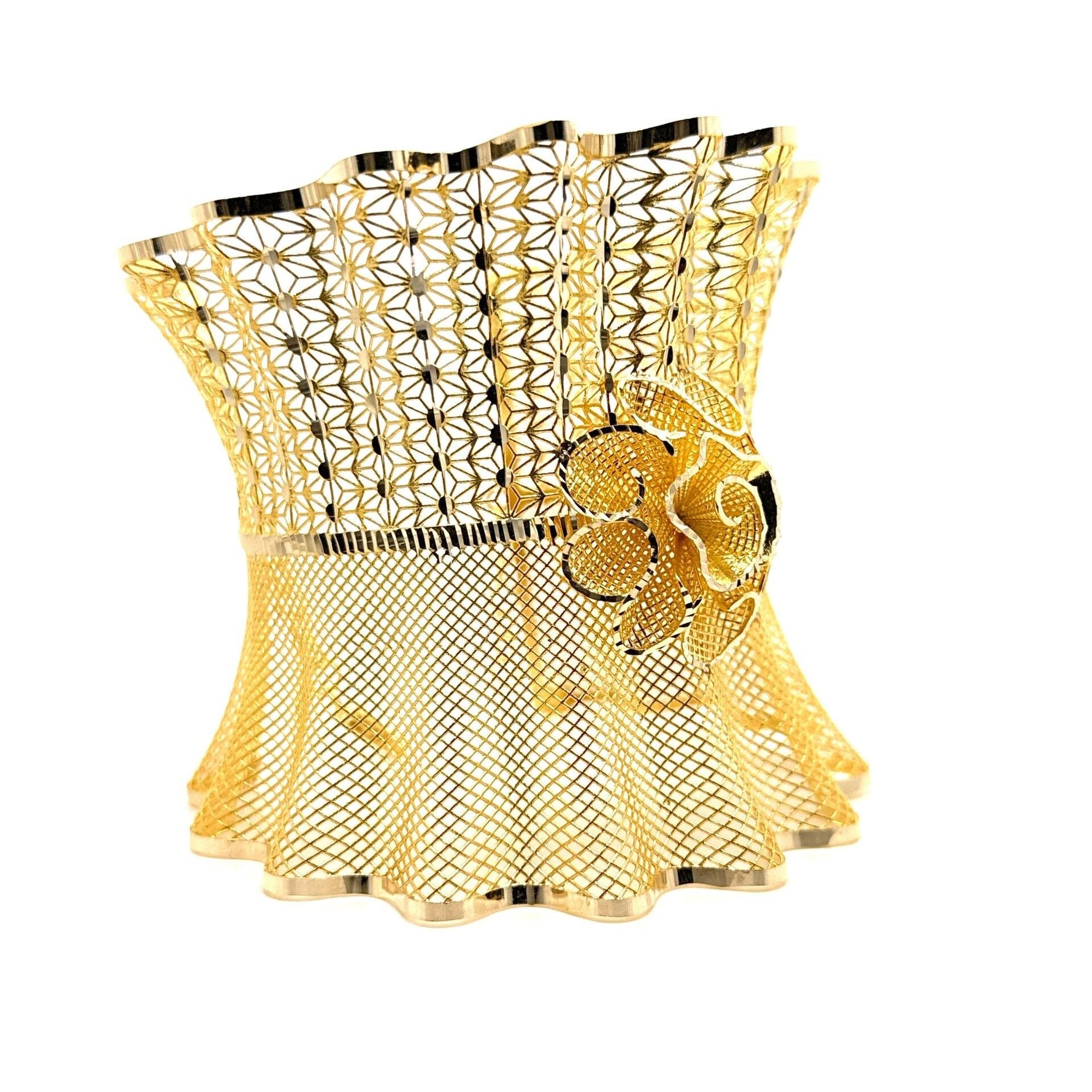 Tül Kelepçe (Gül Motifli) 14 Ayar Altın - Nur Kuyumculuk