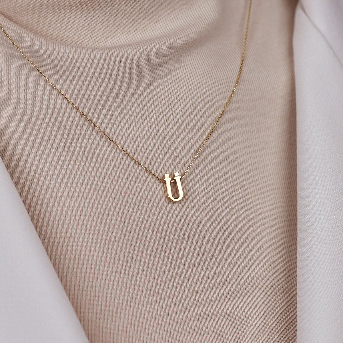Ü Harfi 14 Ayar Altın Kolye - Nur Kuyumculuk