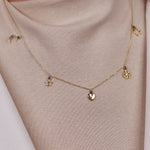 Yıldız, Hilal, Kalp, Kar tanesi,Nal Figürlü Zincirli 14 Ayar Altın Kolye - Nur Kuyumculuk