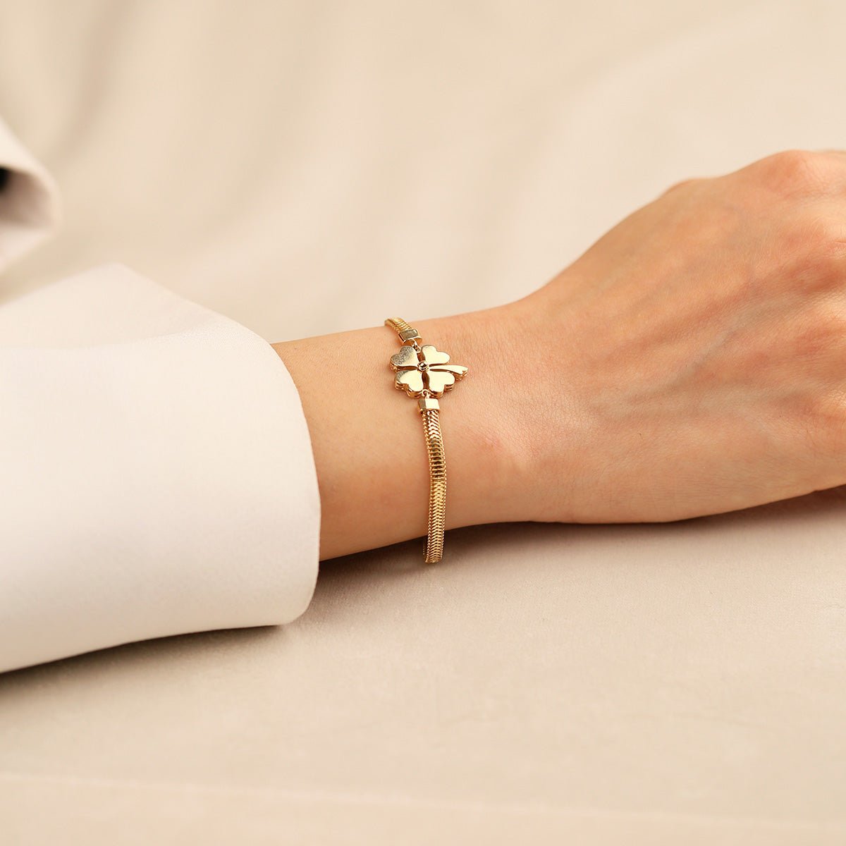 Yonca Balık Sırtı 14 Ayar Altın Bileklik - Nur Kuyumculuk