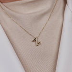 Z Harfi 14 Ayar Altın Z Harfi Kolye - Nur Kuyumculuk